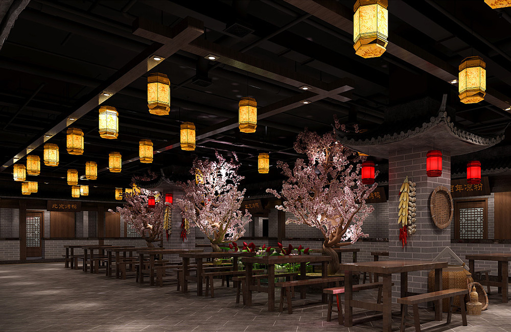 中式风格美食广场设计