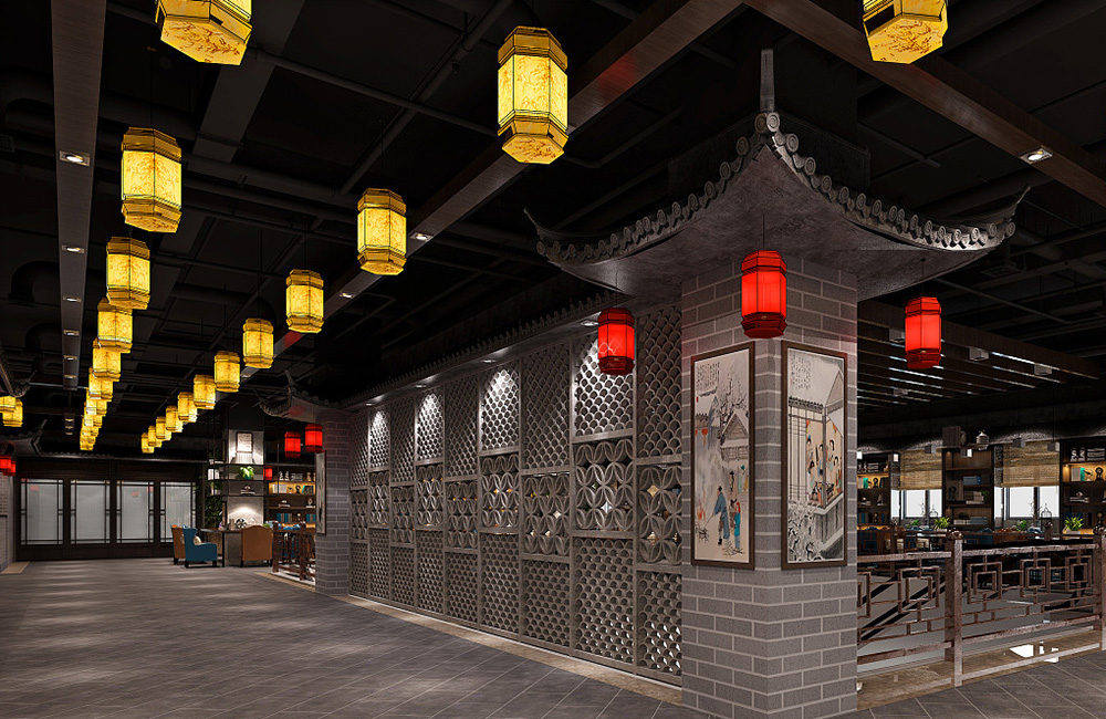 中式风格美食广场设计